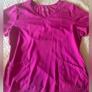 Grey's Anatomy Pink V-Neck Scrub Top